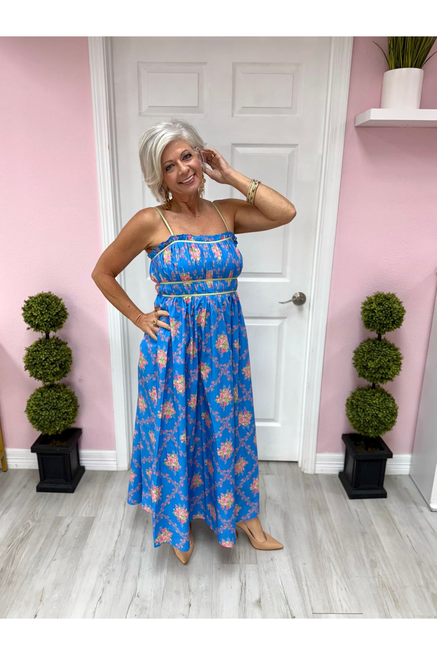 Pleated Bodice Maxi