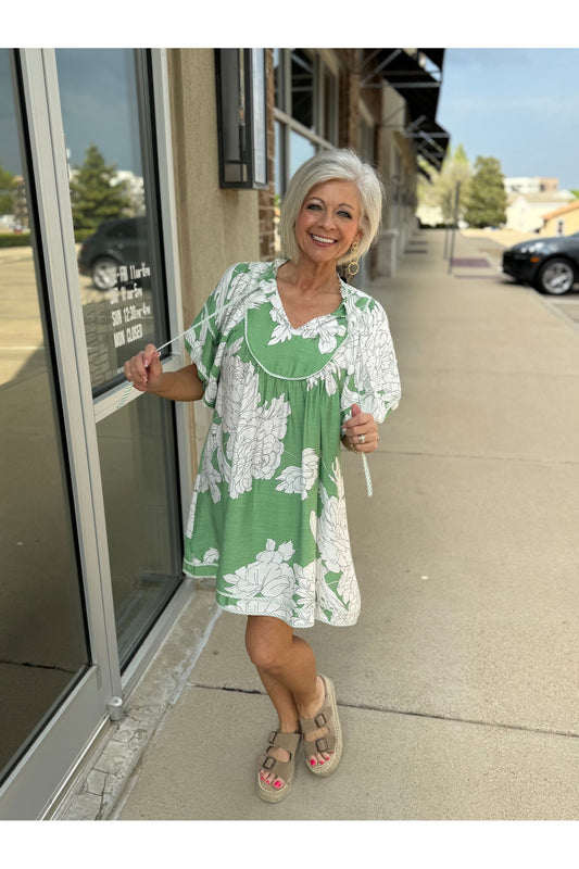 Floral Print Baby Doll Dress