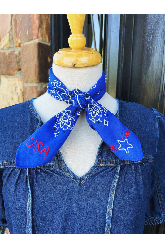 USA Embroidered Bandana