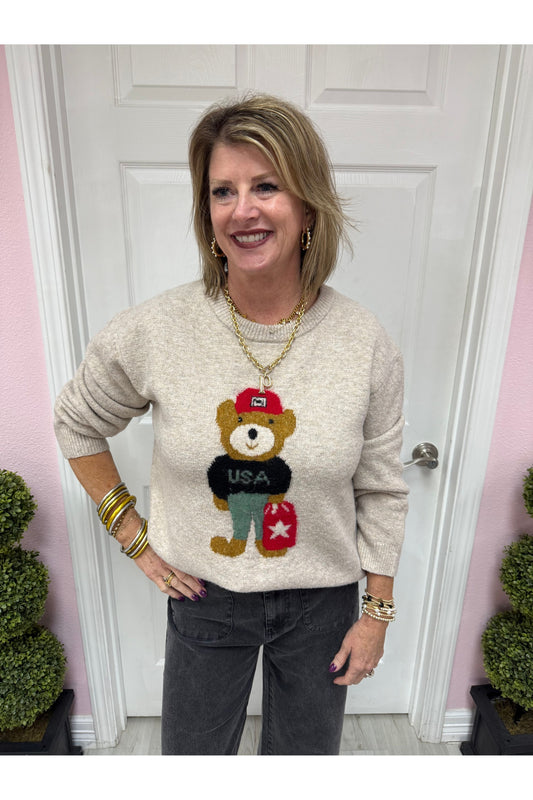 USA Teddy Bear Sweater