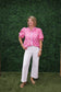 Grace Pink Animal Print w/Gingham Trim