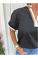 Black Bubble Sleeve Blouse