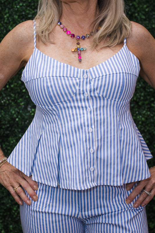 Cheryl Striped Peplum top
