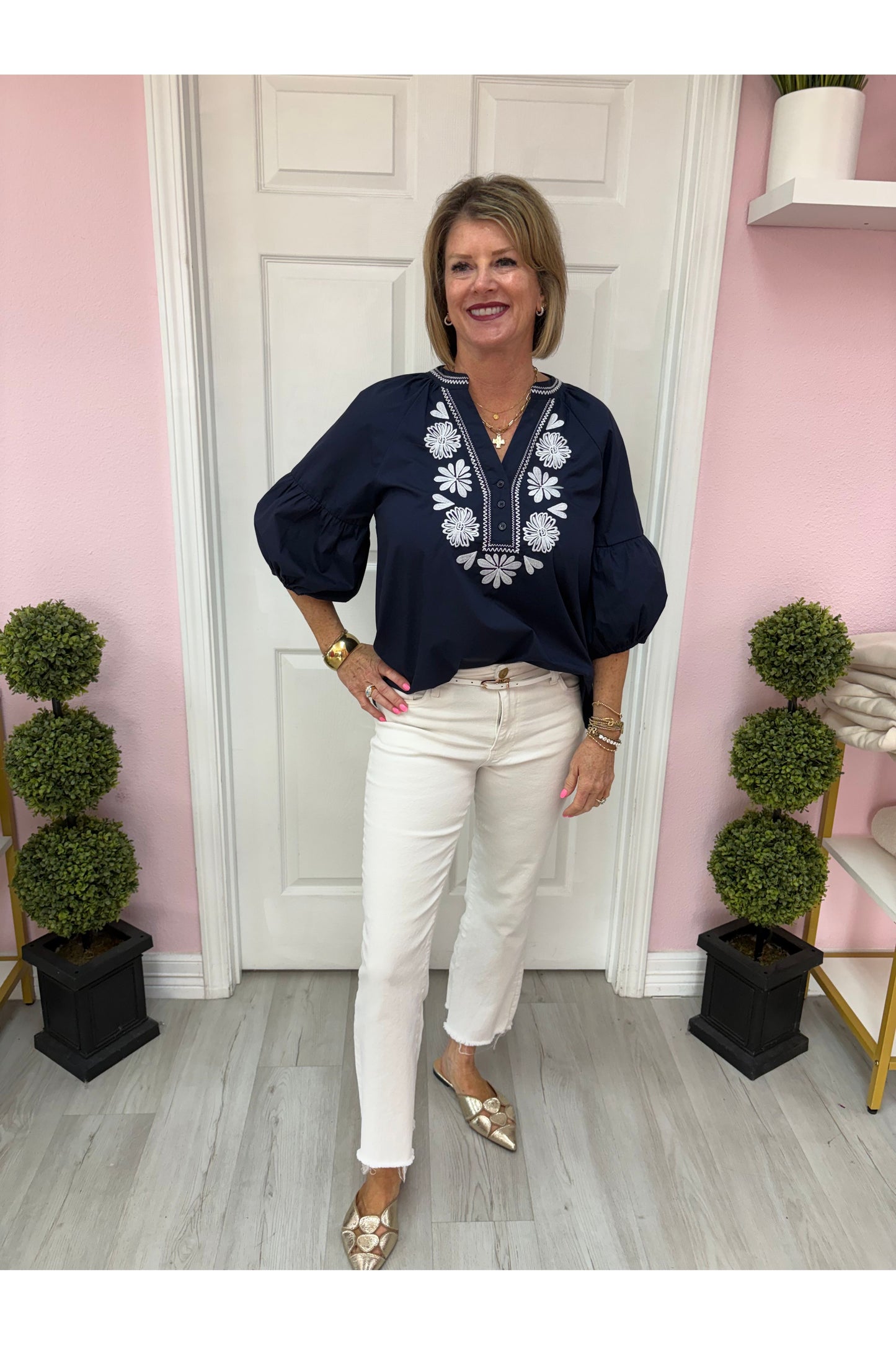 Macie Embroidered Top