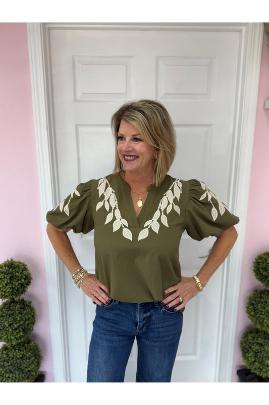 Madison Split Neck Blouse