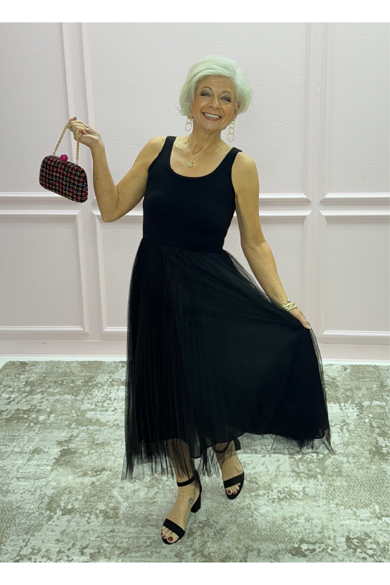 Black Tulle Tank Dress