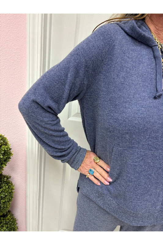 Heather Navy Hacci Hoodie Set