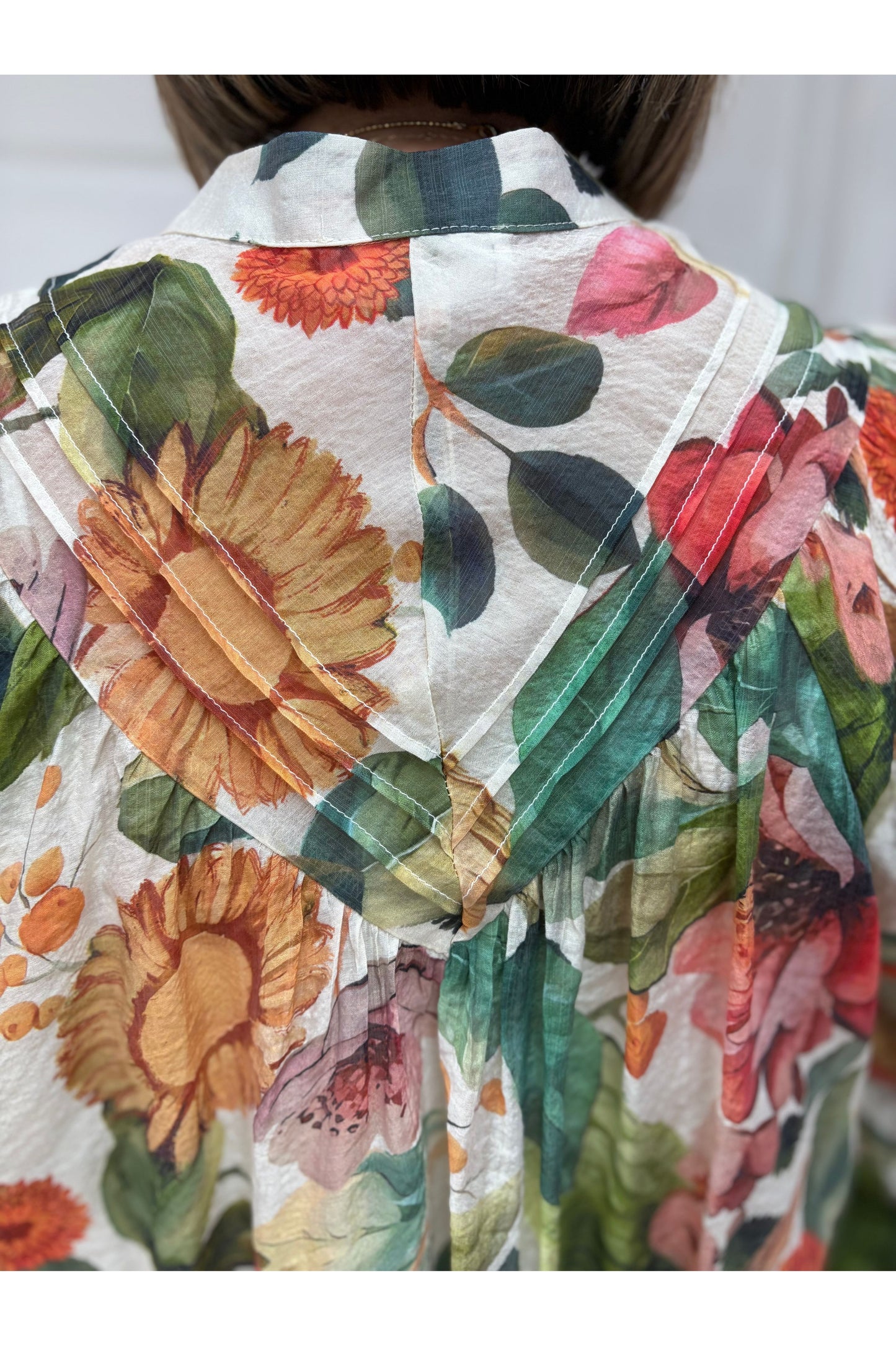Grace Forest Bloom Button Up Blouse