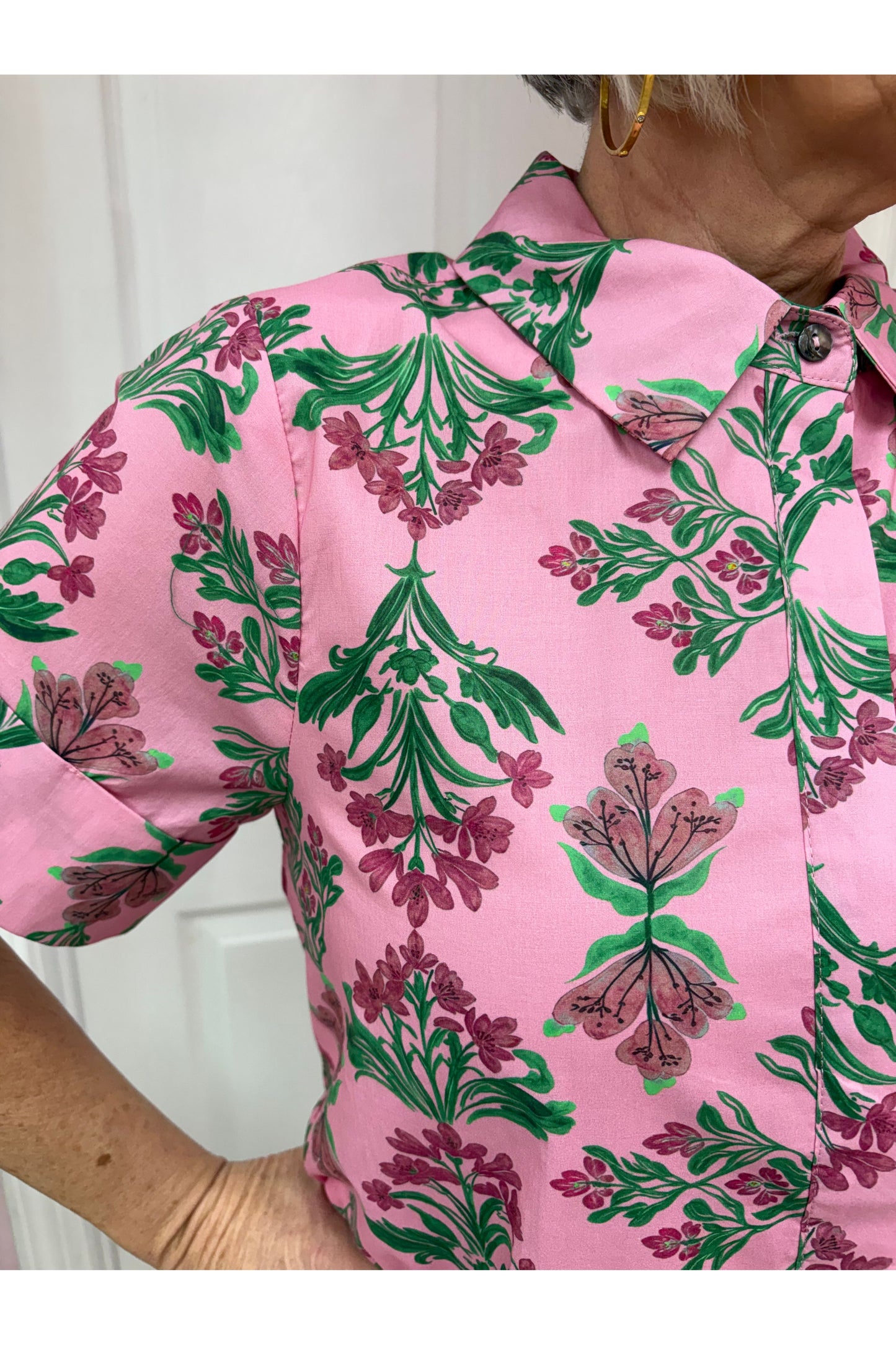 Lauren Floral Pattern Short Sleeve Dress