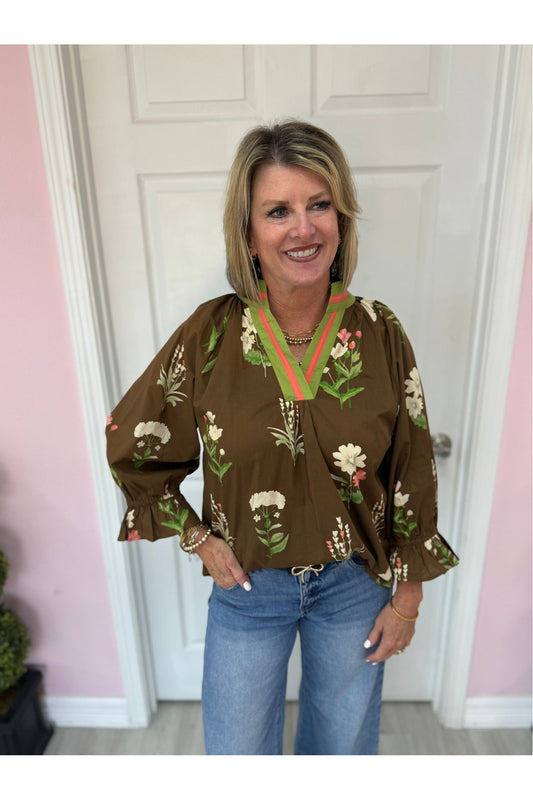 Vicki Brown Mix Blouse