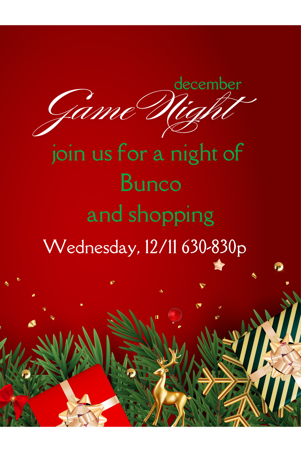 December Bunco Night