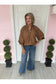 Leopard Trim V-Neck Blouse