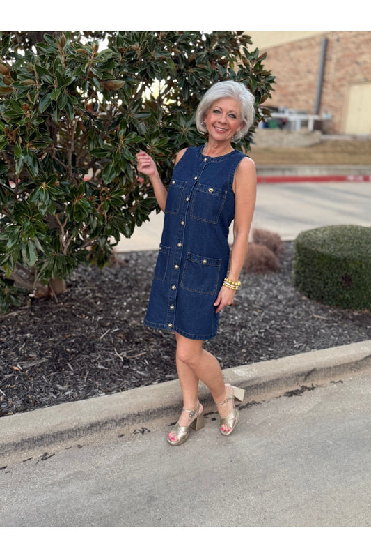 Sleeveless Aline Denim Dress