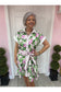 Botanical Print Belted Dress