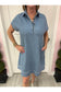 Light Denim Polo Collar Mini Dress