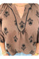 Embroidered Balloon Sleeve Blouse
