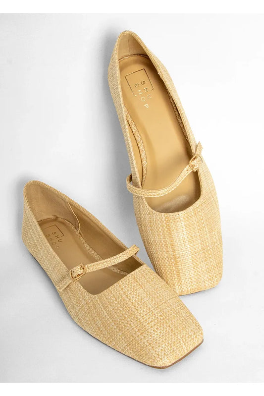Adele Natural Woven Ballet Flat