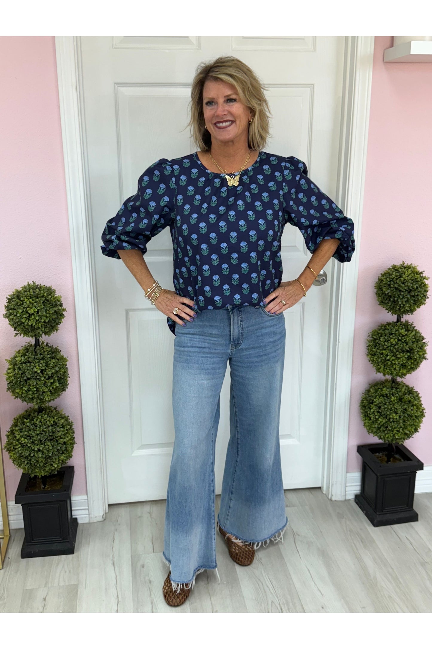 MS Azalea Floral Blouse