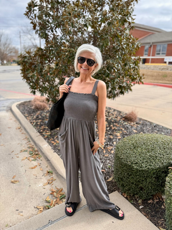 Linen Jumpsuit w/ Side Pockets