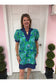 Colby Green & Blue Floral Mini Dress