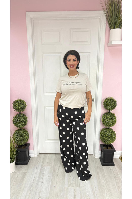 Randal Polka Dot Wide Leg Pants