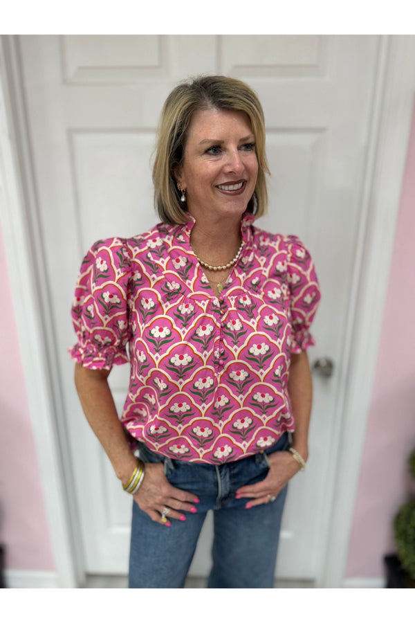 Oopsie Daisy Vneck Blouse