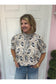 Traci Patterned Contrast Blouse- Pre Order