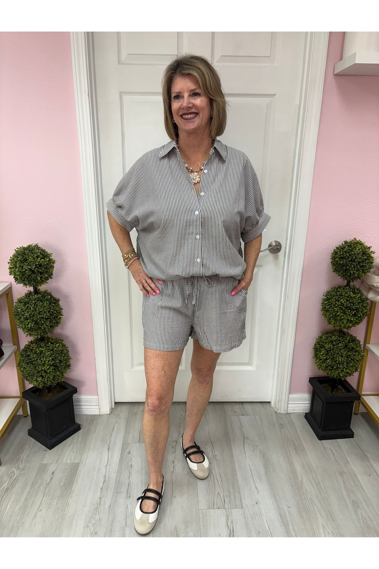 Evelyn Lightweight Button Front Blouse