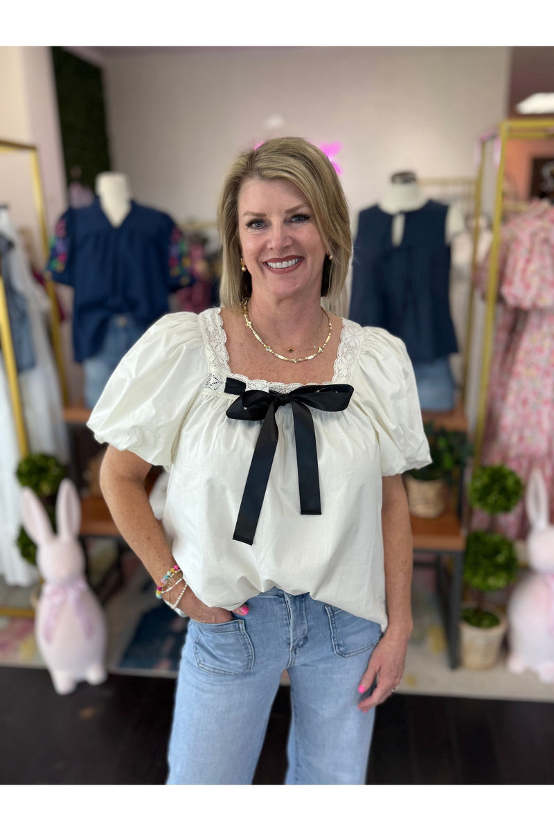 Bow and Lace Blouse