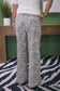 Drawstring Waist Tie Wide Pants with ZEBRA PRINT