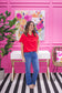 Draped Mock Neck Oversized Blouse