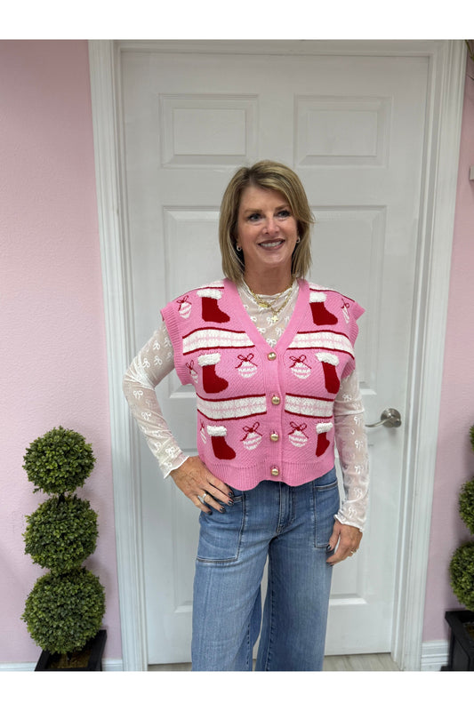 Christmas Ornament Knit Vest