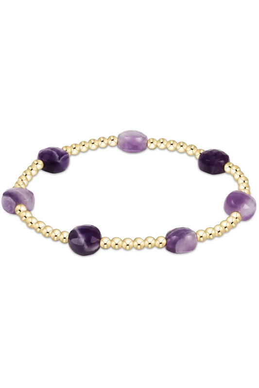 Admire Gold 3mm Bead Bracelet-Amethyst
