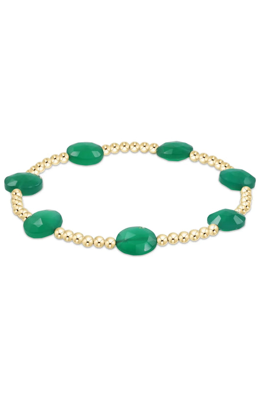 Admire Gold 3mm Bead Bracelet-Green Onyx BADG3GOX