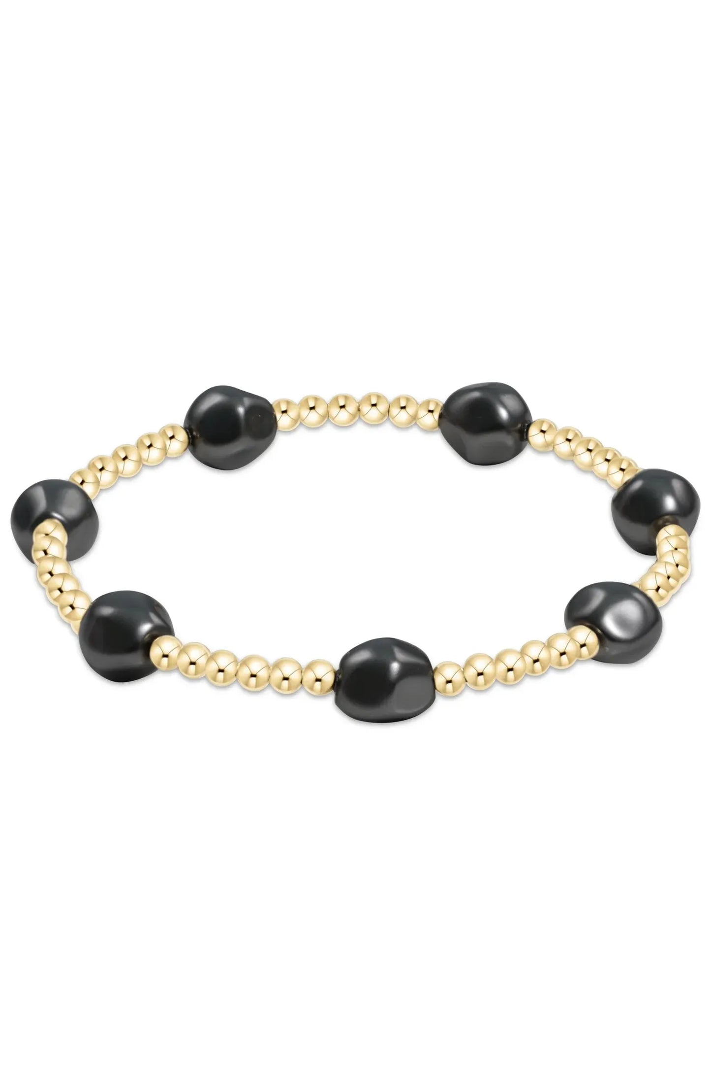 Admire Gold 3mm Bead Bracelet-Pearl-Dark Grey BADG3PEDKG