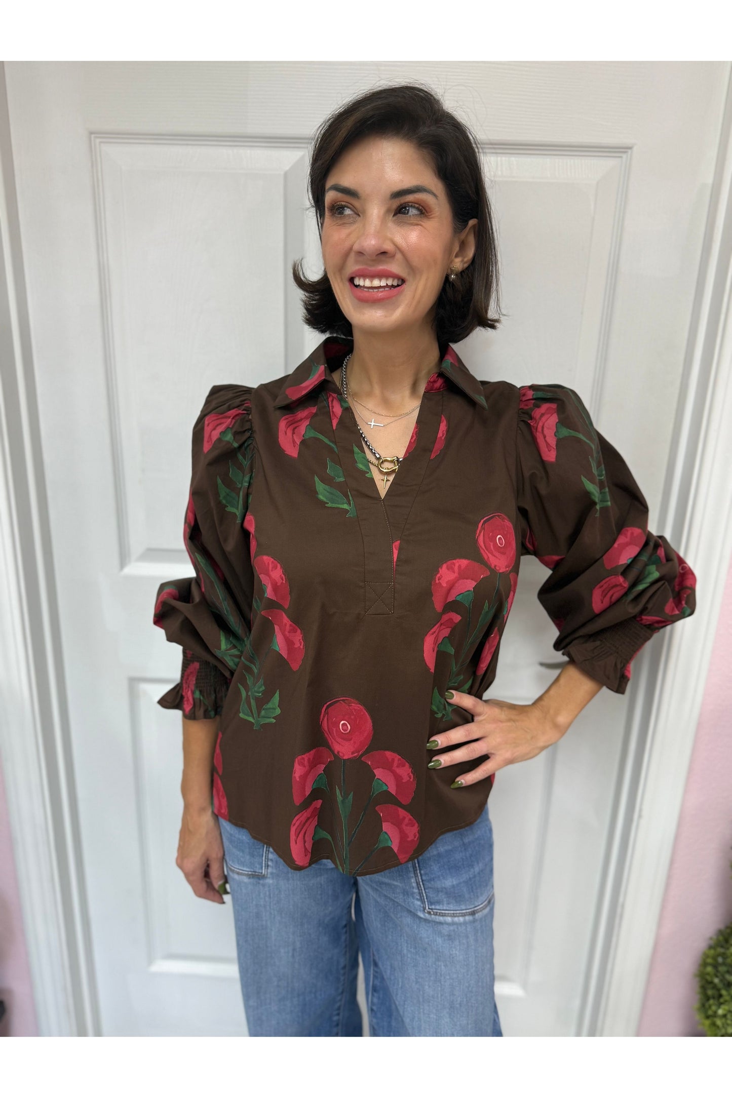 Rachel Floral Puff Sleeve Top