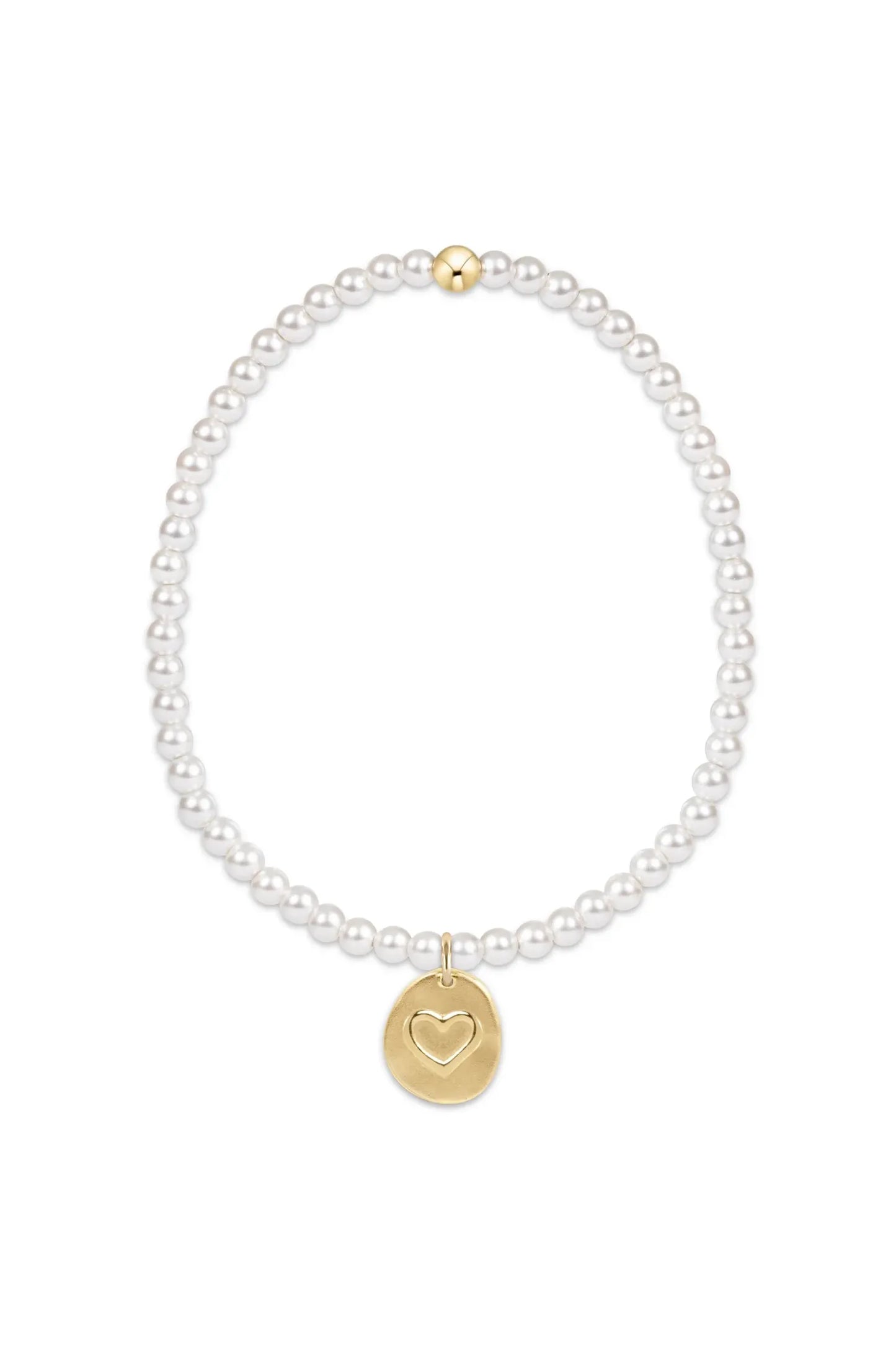 EN Pearl 3mm Bead Bracelet Inspire Love Small Charm✔️