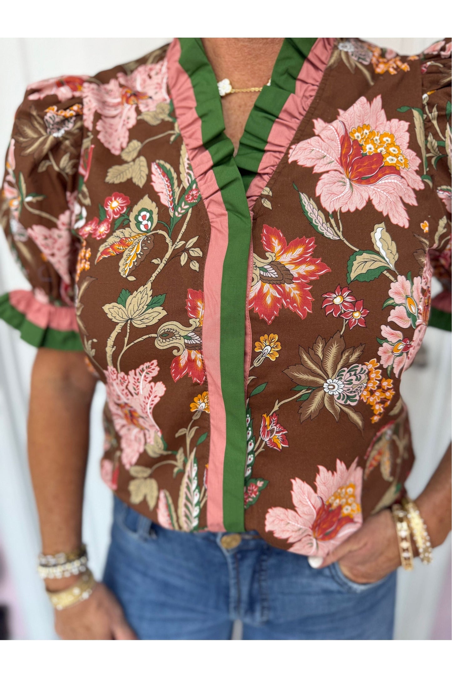 Gina Brown Floral Blouse