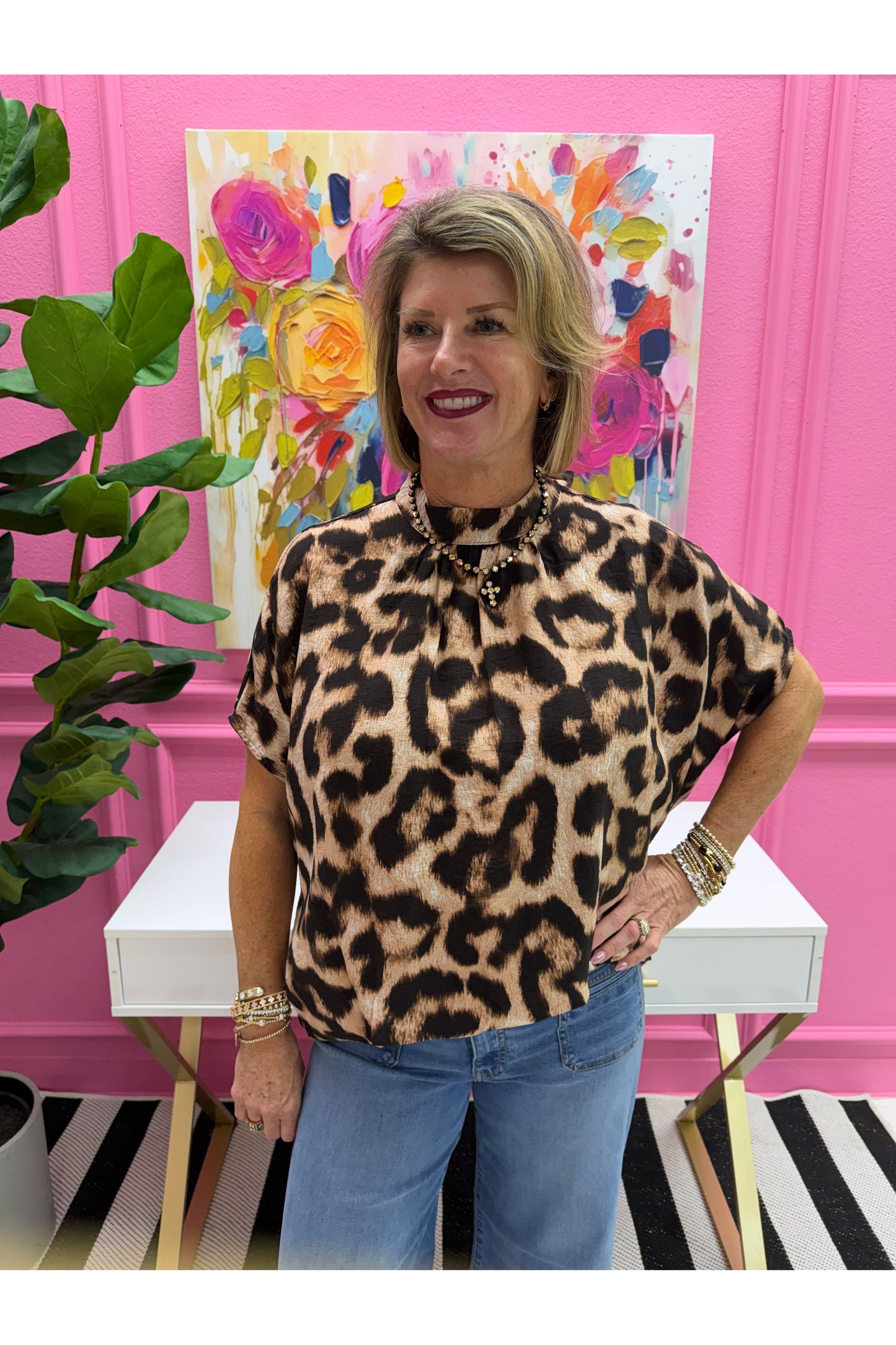 Bronwin Leopard Print Blouse