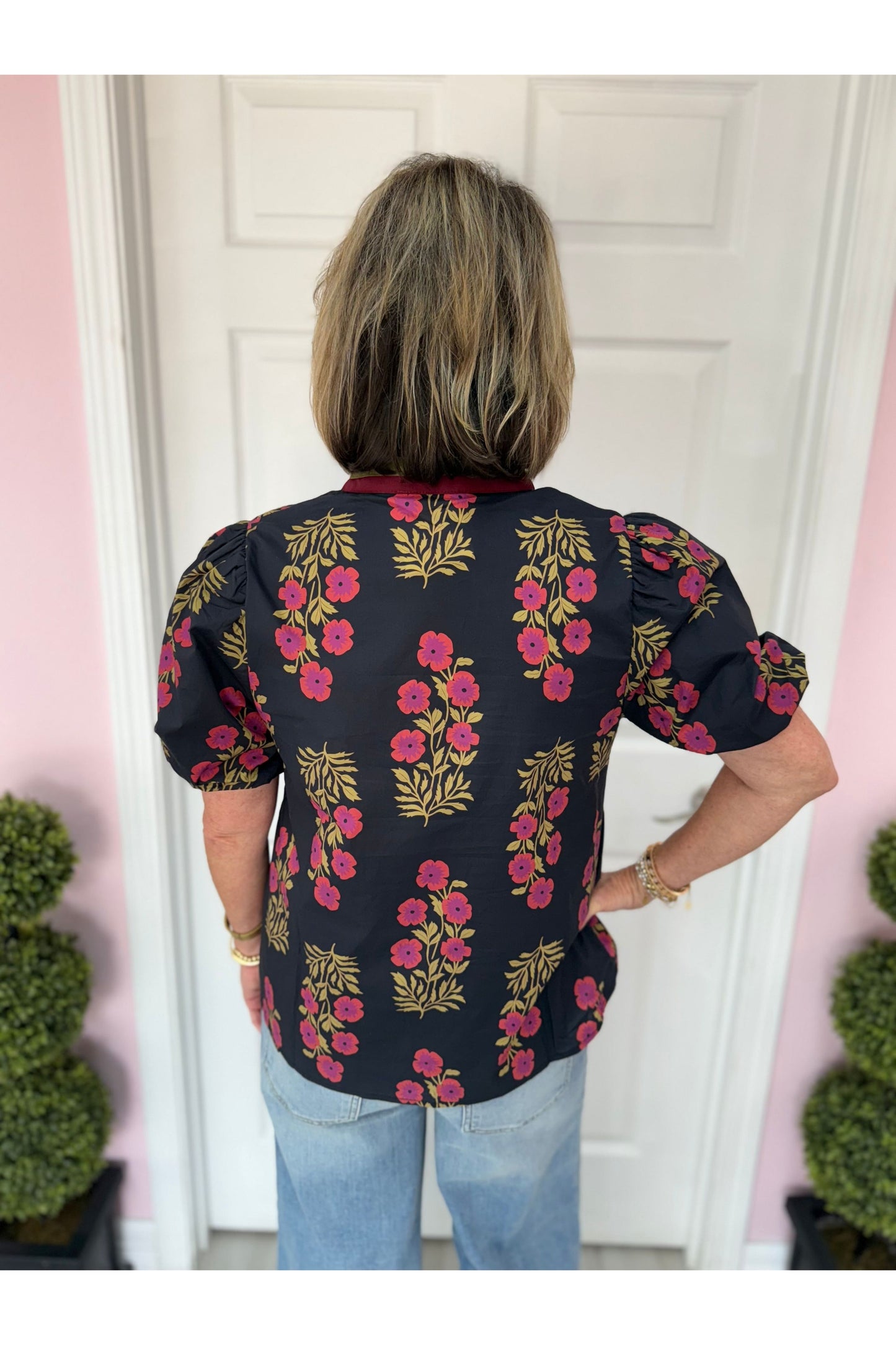 Montauk Floral Bubble Sleeve- Restock Coming