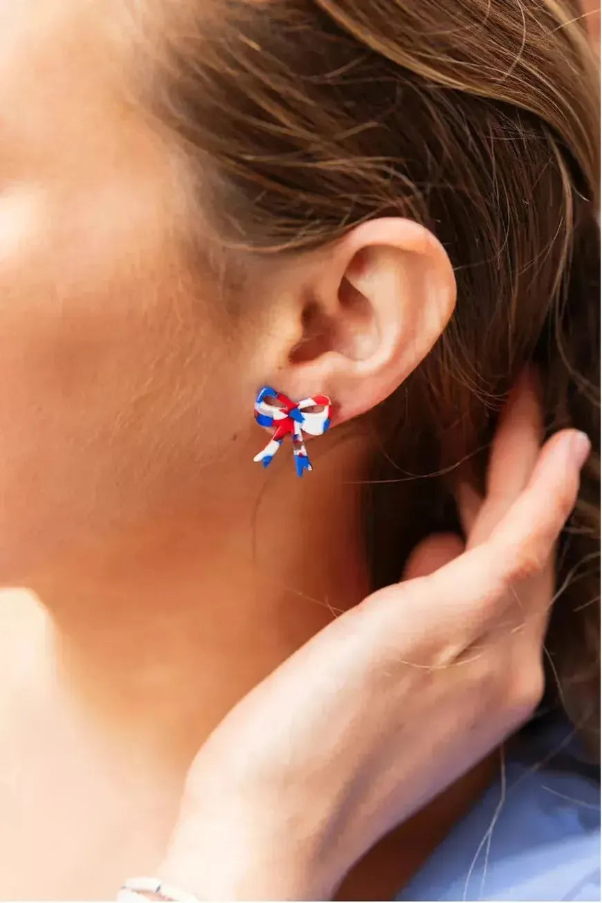 Patriotic Bow Studs