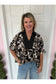 Callie Black/Tan Botanical Print Blouse
