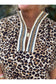 Leopard Print High Neck S/S Top