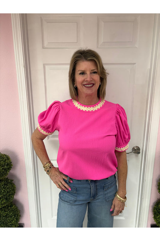 Chloe Neck Accent Blouse