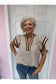 Striped Pattern Split V Blouse