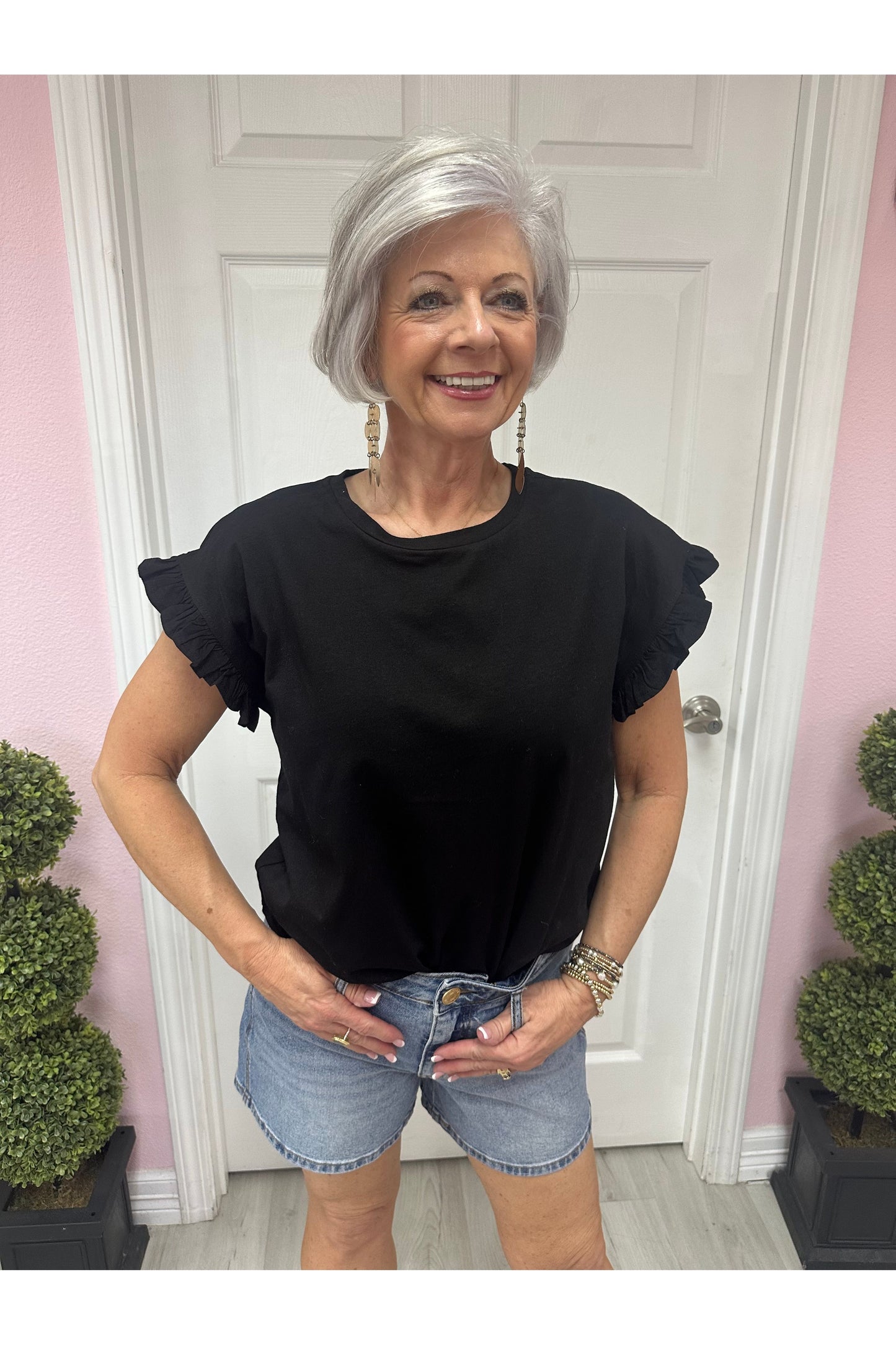 Tricia Ruffle Short-Sleeve Top
