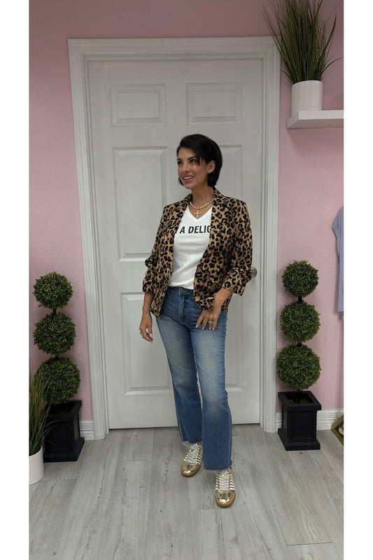 Lindsey Leopard Printed Blazer