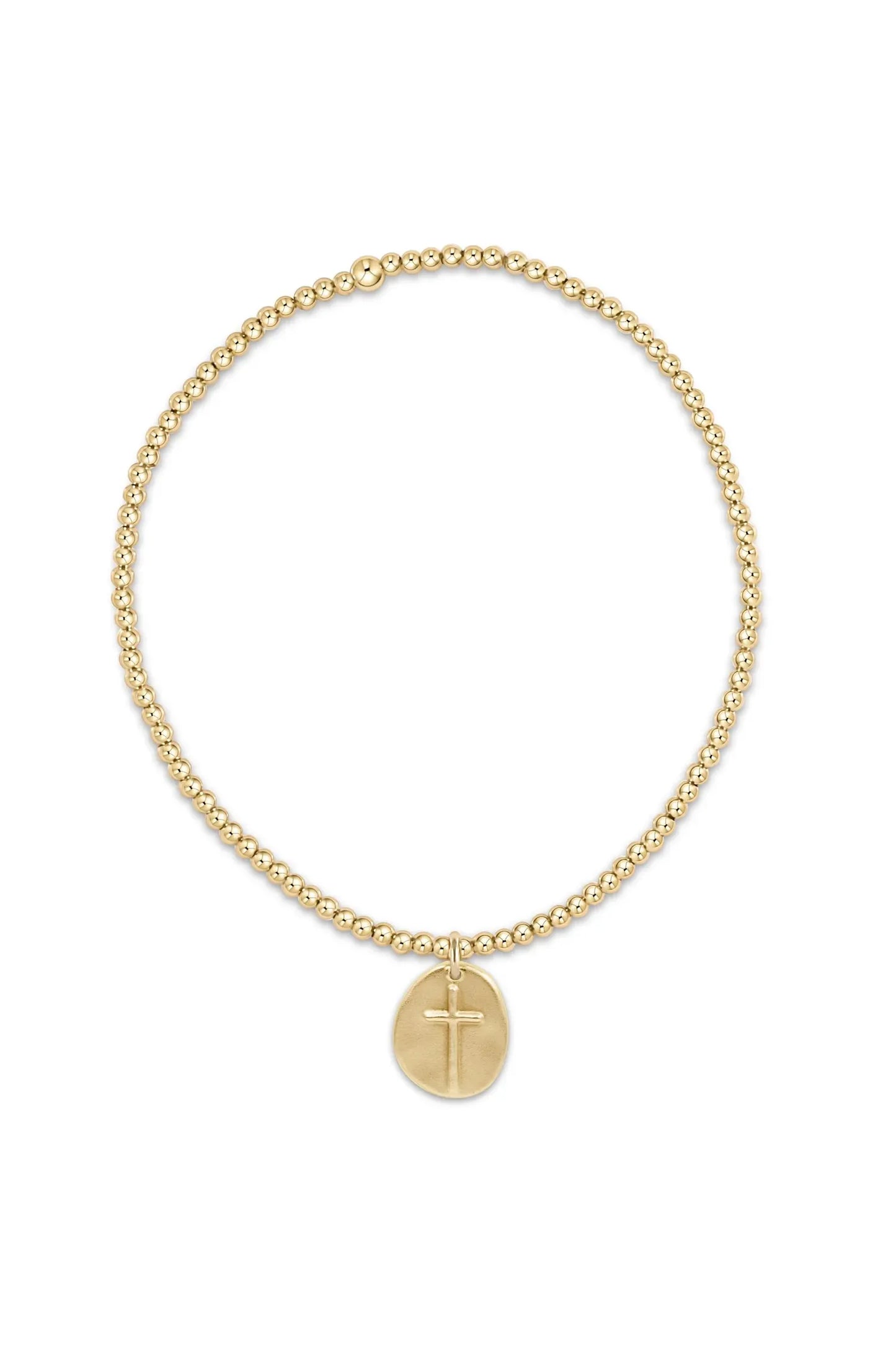 Classic Gold 2mm Bead Bracelet-Inspire-Small Gold Charm✔️