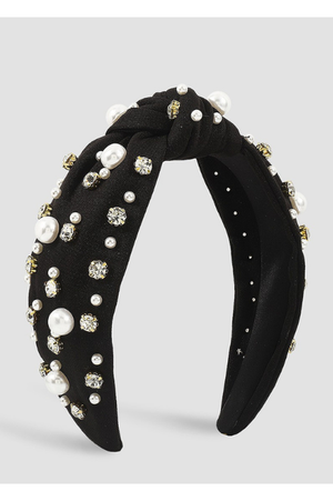 Rhinestone Pearl TopKnot Headband