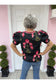 Black Floral Print Puff